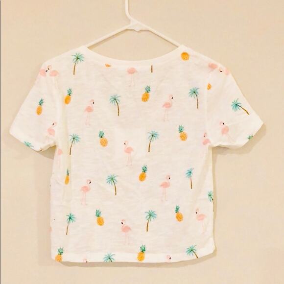 Pineapple Flamingo Top Print Cropped - Picture 8 of 8